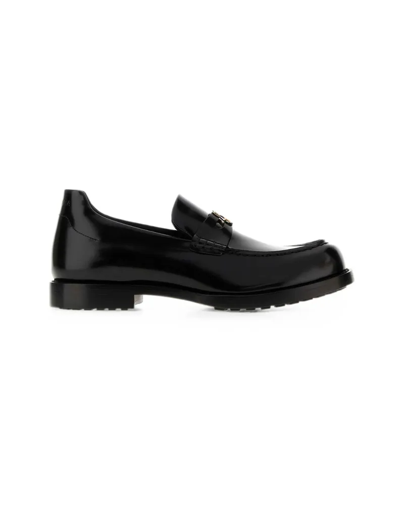 Balenciaga Logo-plaque Loafers Black