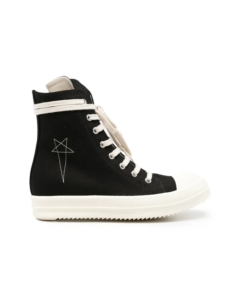 DRKSHDW by Rick Owens Embroidered-star High-top Sneakers Black