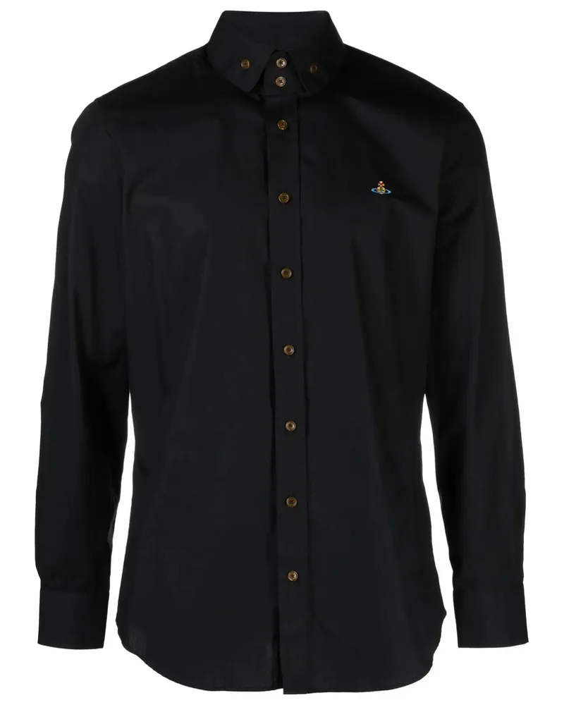 Vivienne Westwood Orb-embroidered Poplin Shirt Black