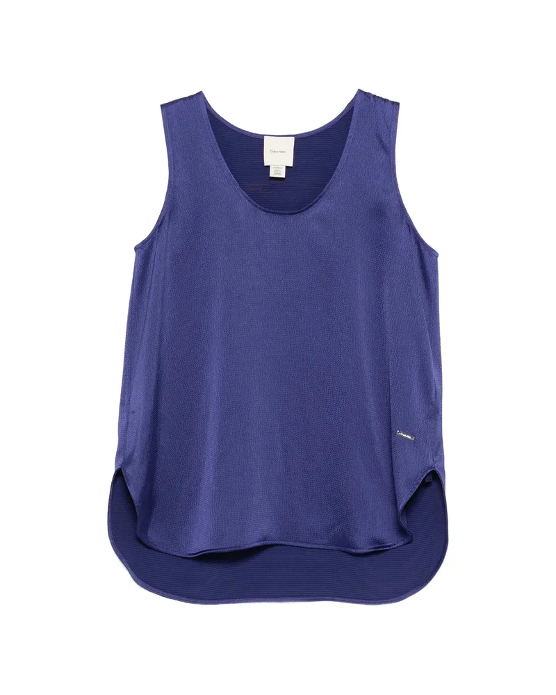 Calvin Klein Logo-appliqué Blouse Blue