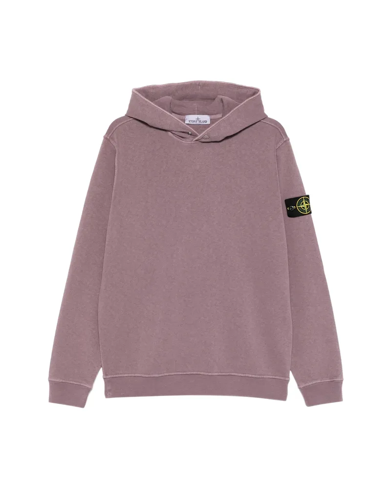 Stone Island Logo-patch Hoodie Purple