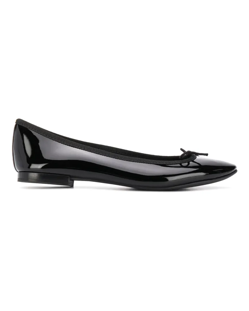 Repetto Bow Detail Patent Ballerina Shoes Black