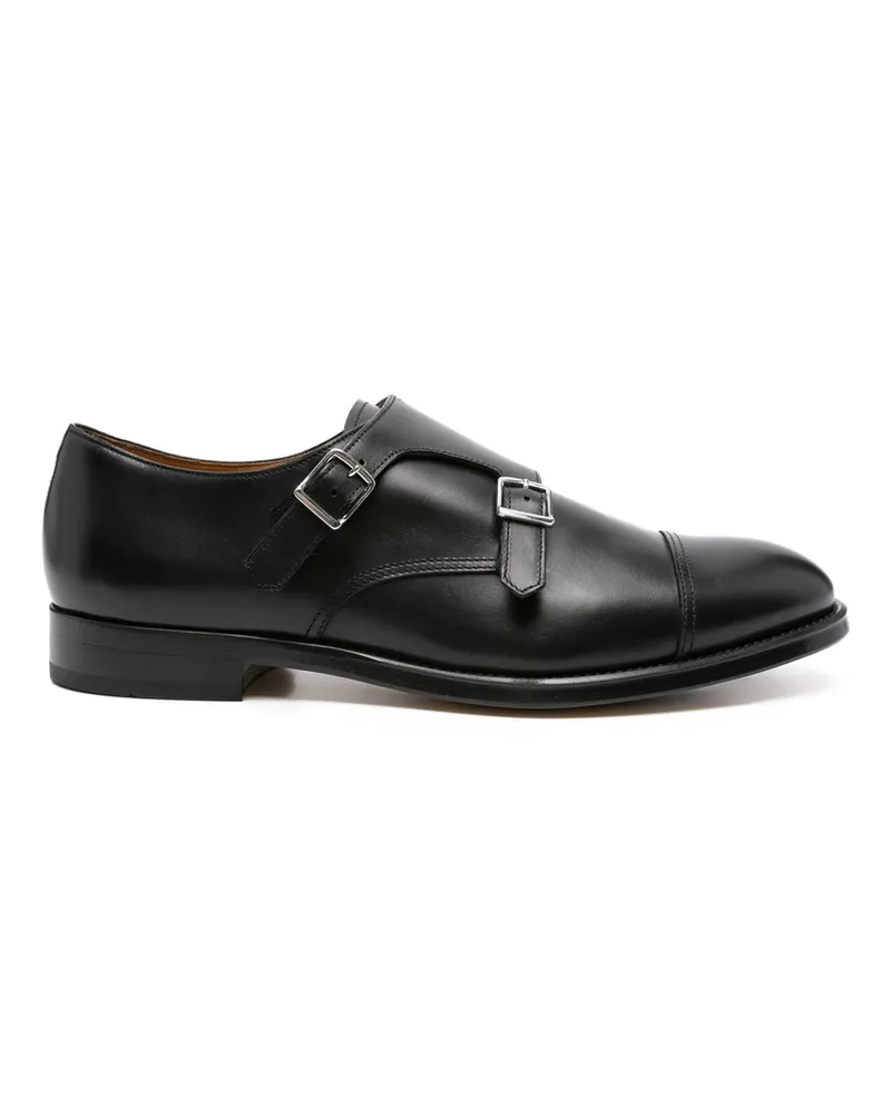 Doucal´s Double-buckle Leather Monk Shoes Black