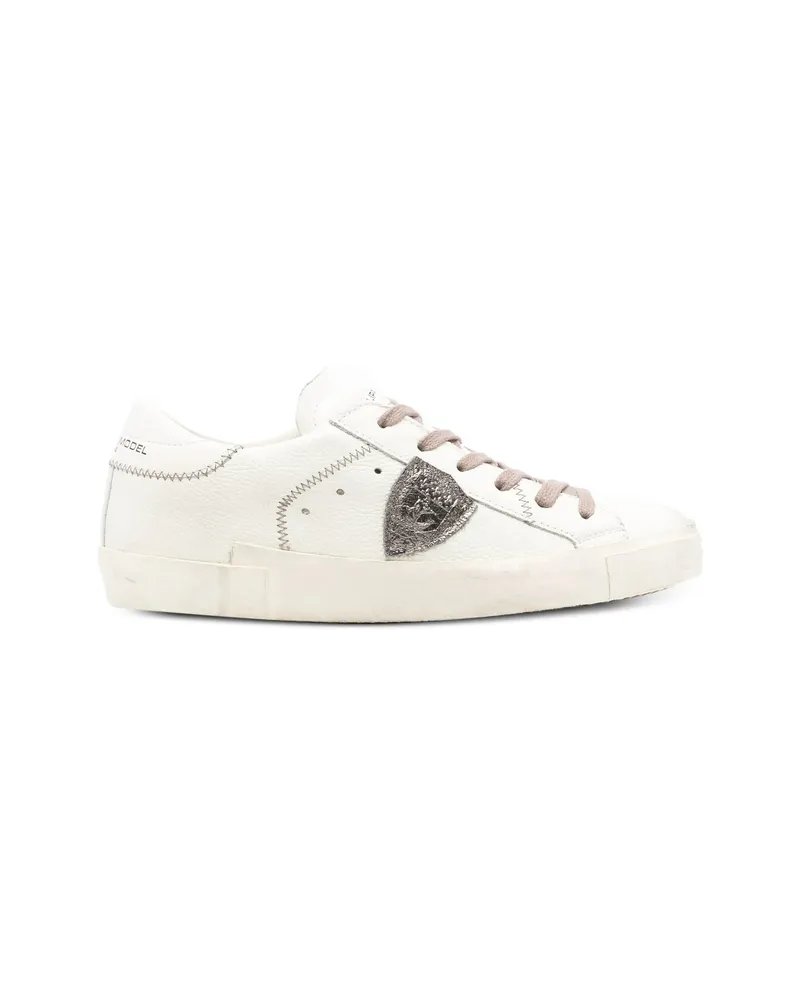 Philippe Model PRSX Low Logo-patch Panelled Sneakers White