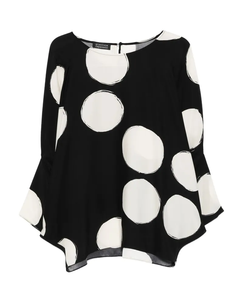 Gianluca Capannolo Bell-sleeve Polka-dot Top Black