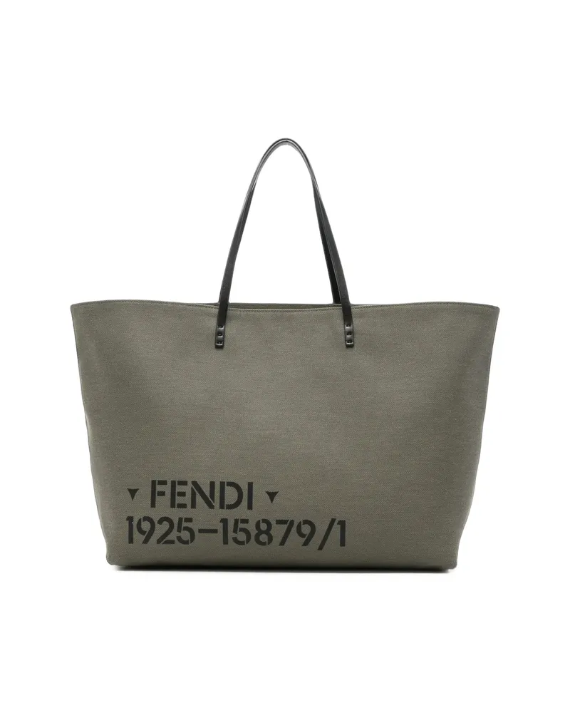 Fendi Laarge Roll Logo-print Tote Bag Grey