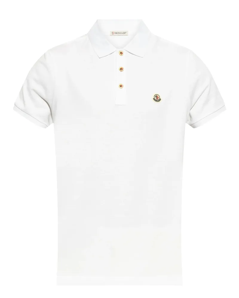 Moncler Logo-appliqué Polo Shirt White