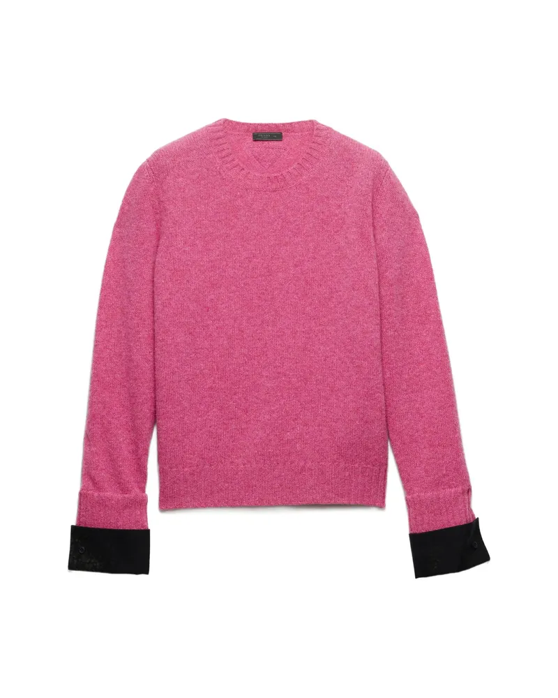 Prada Shetland Wool Crew-neck Sweater Pink