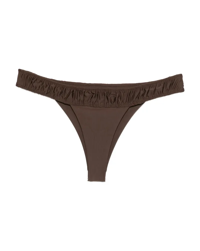 Faithfull The Brand Rocio Ruffled Bikini Bottoms Brown