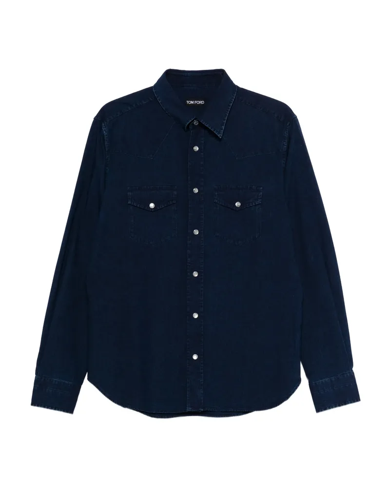 Tom Ford Chest-pocket Shirt Blue