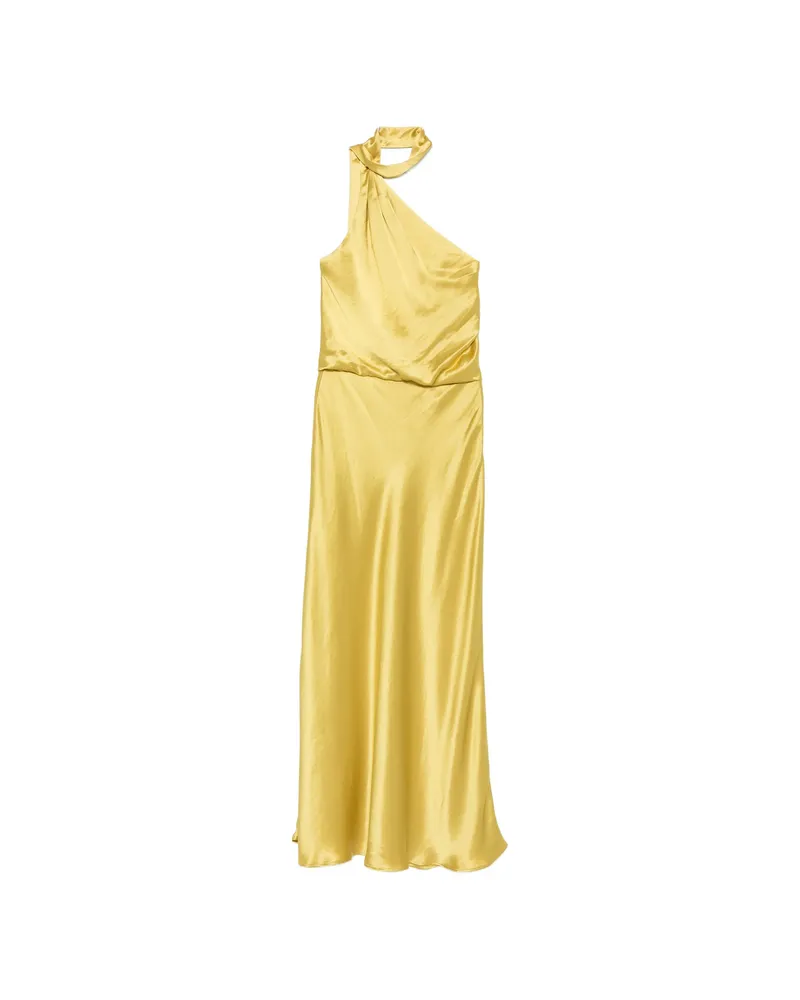 STAUD Estelle One-shoulder Draped Maxi Dress Yellow