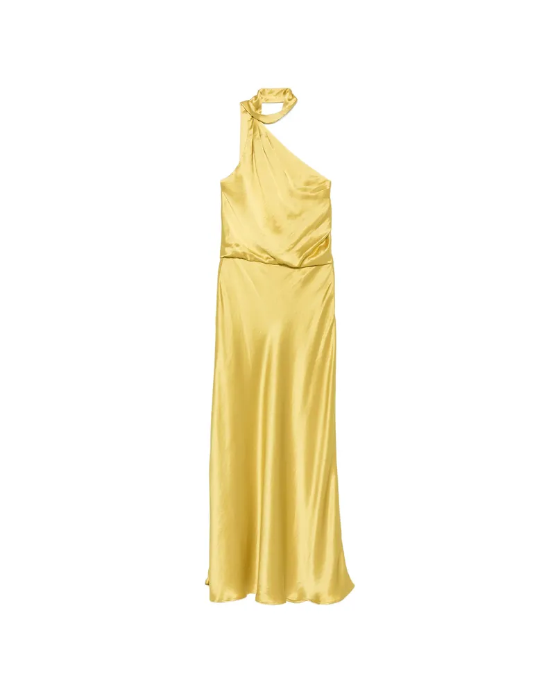 STAUD Estelle One-shoulder Draped Maxi Dress Yellow