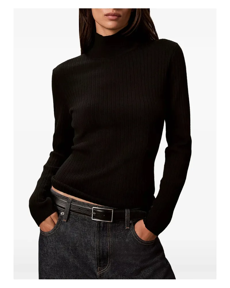 Calvin Klein Ribbed Roll-neck Sweater Black