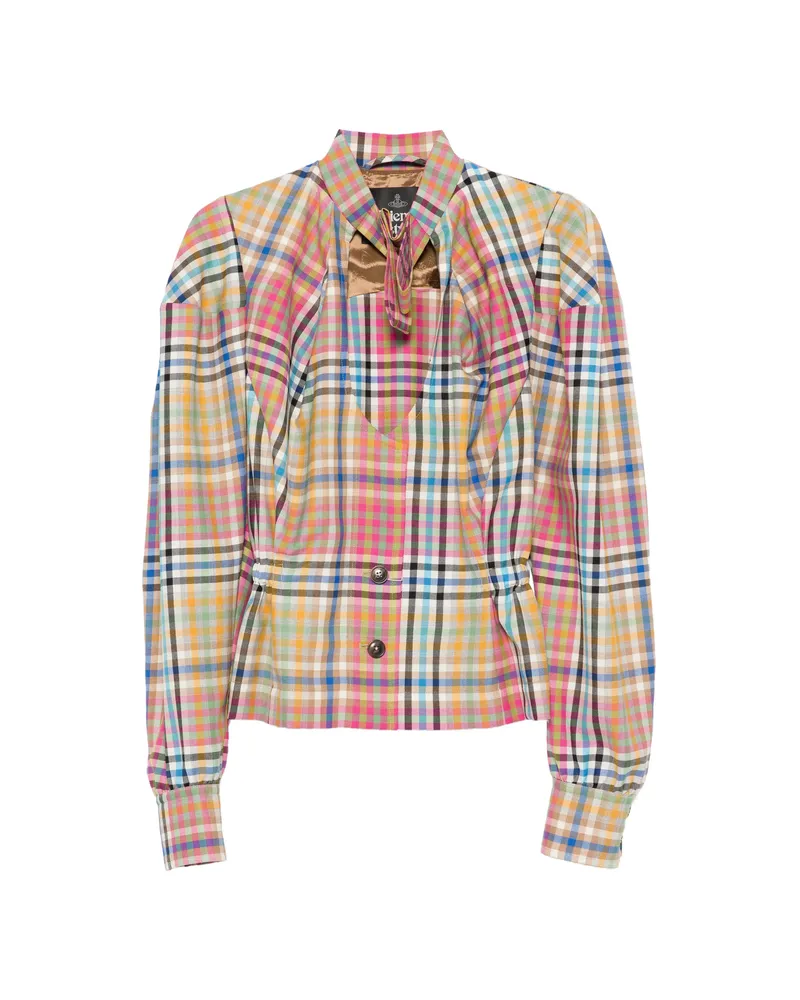 Vivienne Westwood Plaid Button Front Top Neutrals