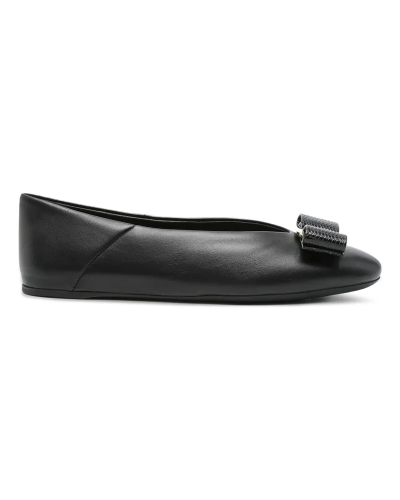 Ferragamo Leather Ballet Flats Black