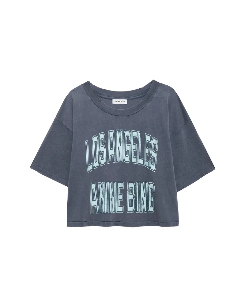 Anine Bing Johnny Cropped T-shirt Grey