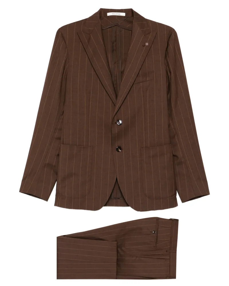 Tagliatore Pinstriped Suit Brown