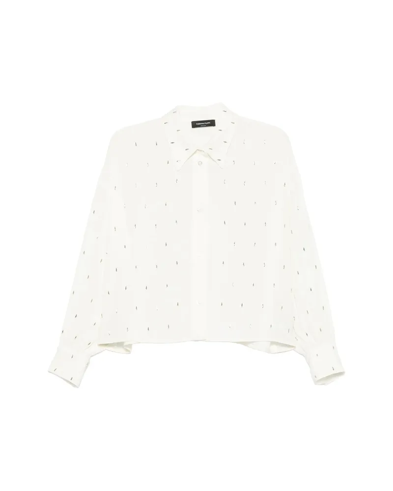 Fabiana Filippi Beaded-embellished Long-sleeve Shirt Neutrals