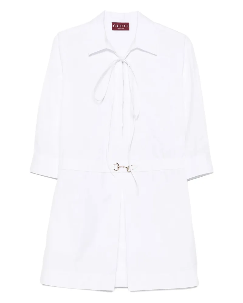 Gucci Lace-up Cotton Dress White