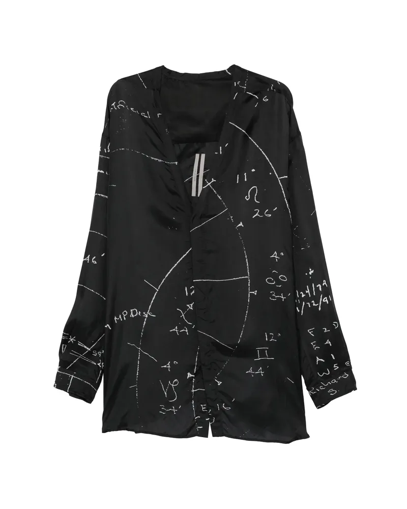 Rick Owens Graphic Print Shirt Black