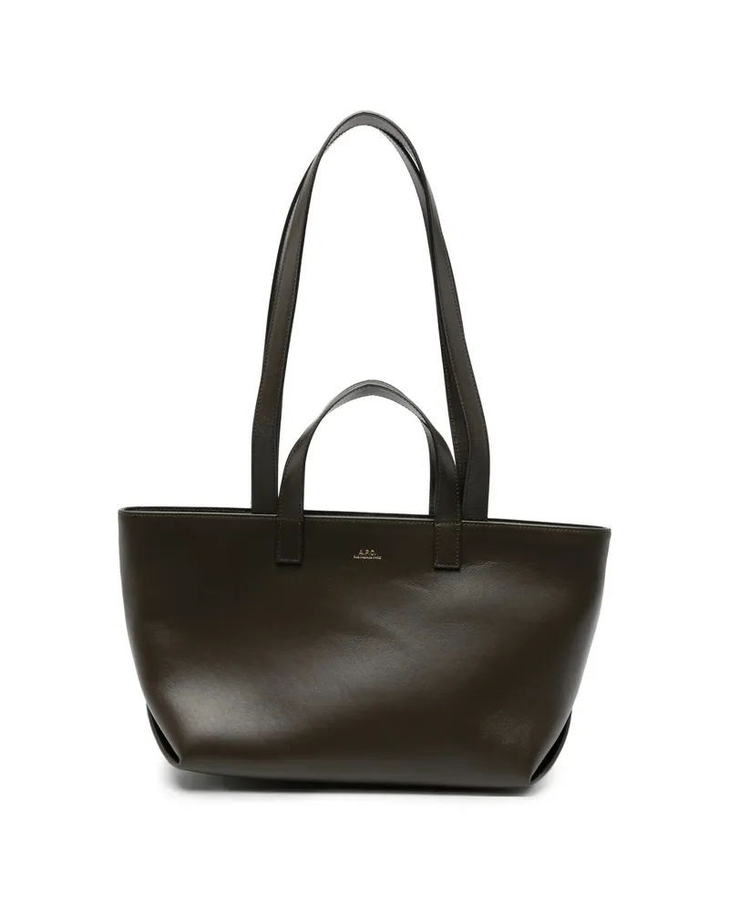 A.P.C. A. p.c. Small Drummer Logo-print Tote Bag Brown