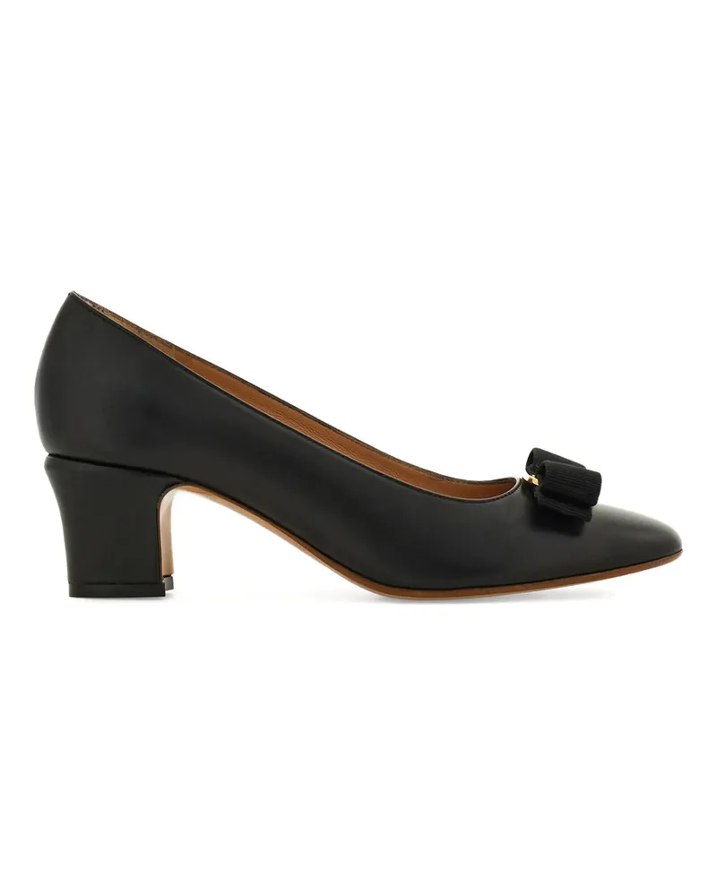 Ferragamo 50mm Vara Bow Block-heel Pumps Black