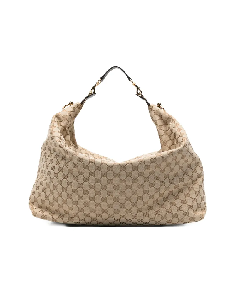 Gucci Large Brera Monogram Messenger Bag Neutrals