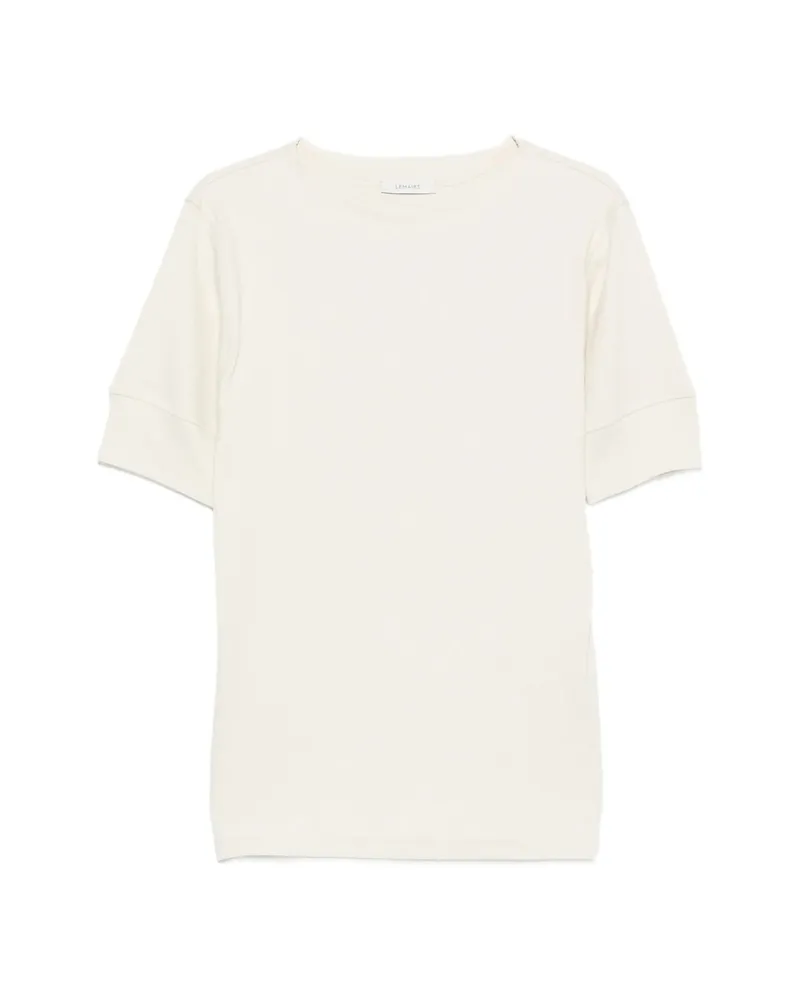Christophe Lemaire Ribbed-knit Short-sleeved T-shirt Neutrals