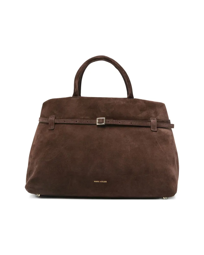 Manu Atelier Le Cambon Suede Handbag Brown