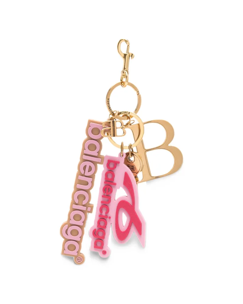 Balenciaga Logo-charm Keyring Gold