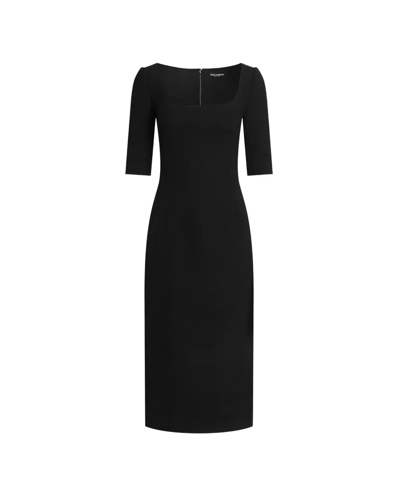Dolce & Gabbana Double Wool Crêpe Dress Black