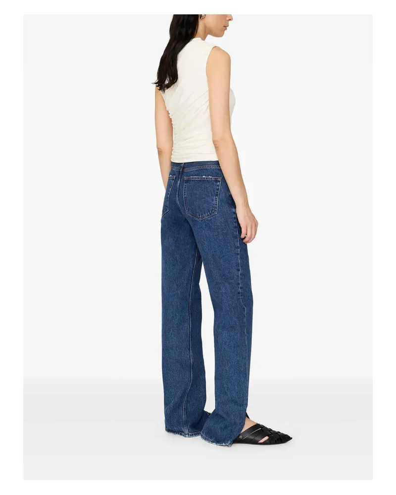 Anine Bing Lucia Draped Cowl-neck Top White