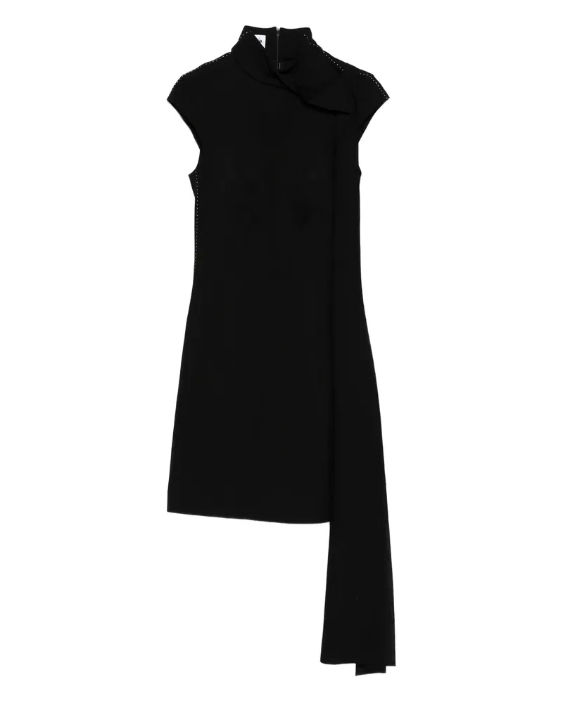 Jean Paul Gaultier High-neck Asymmetric Mini Dress Black