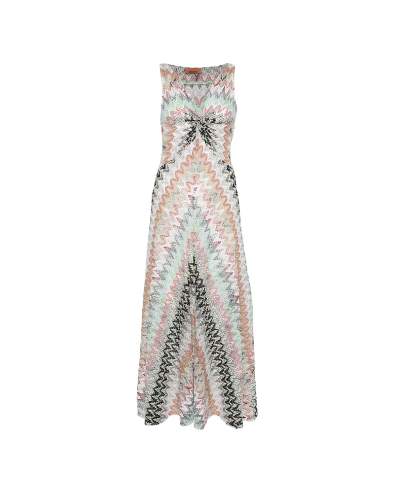 Missoni Sleeveless Zigzag Maxi Dress Neutrals