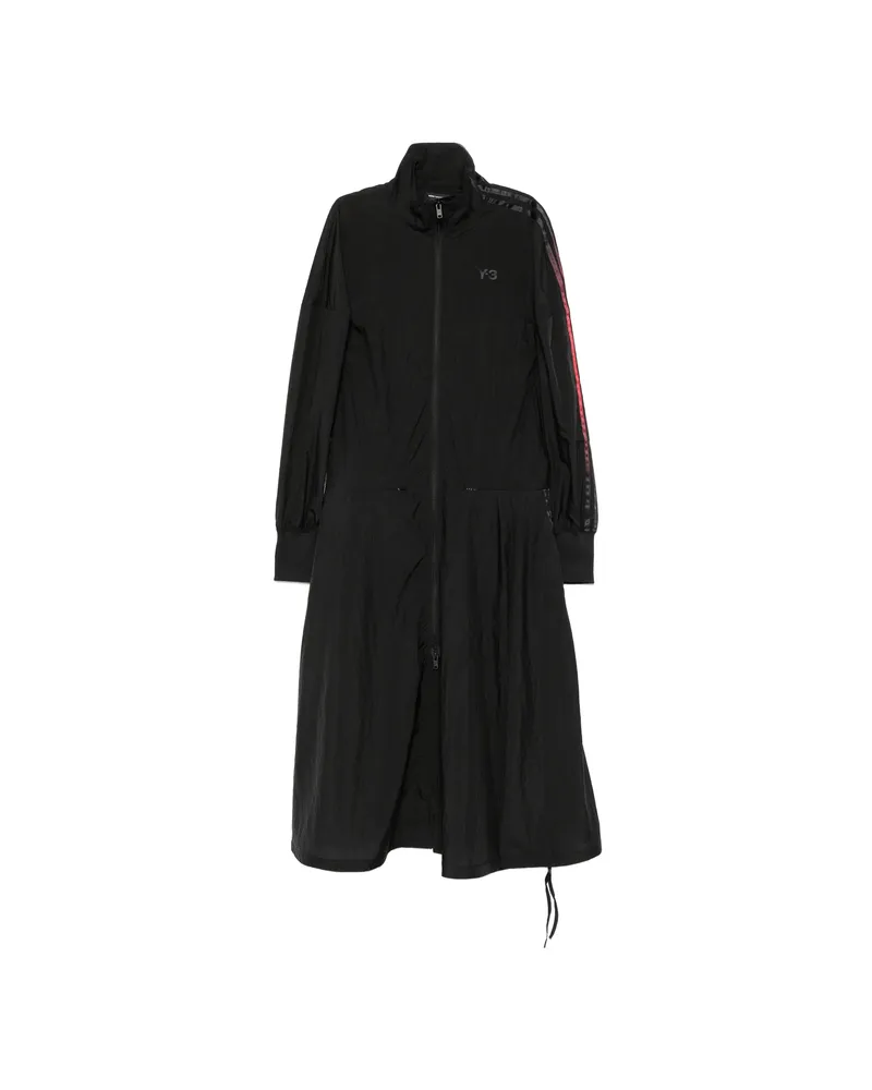 Y-3 Logo-print Zip-fastening Midi Dress Black