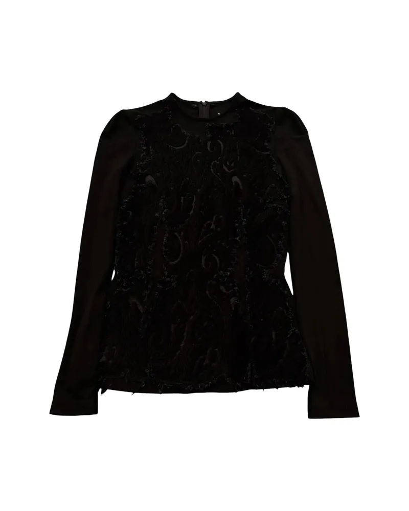 Maison Margiela Paisley-lace Long-sleeve Top Black