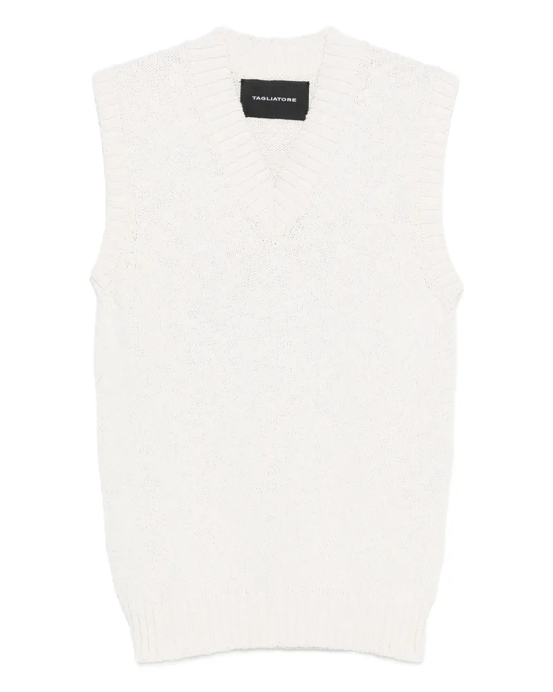 Tagliatore V-neck Knitted Vest Neutrals
