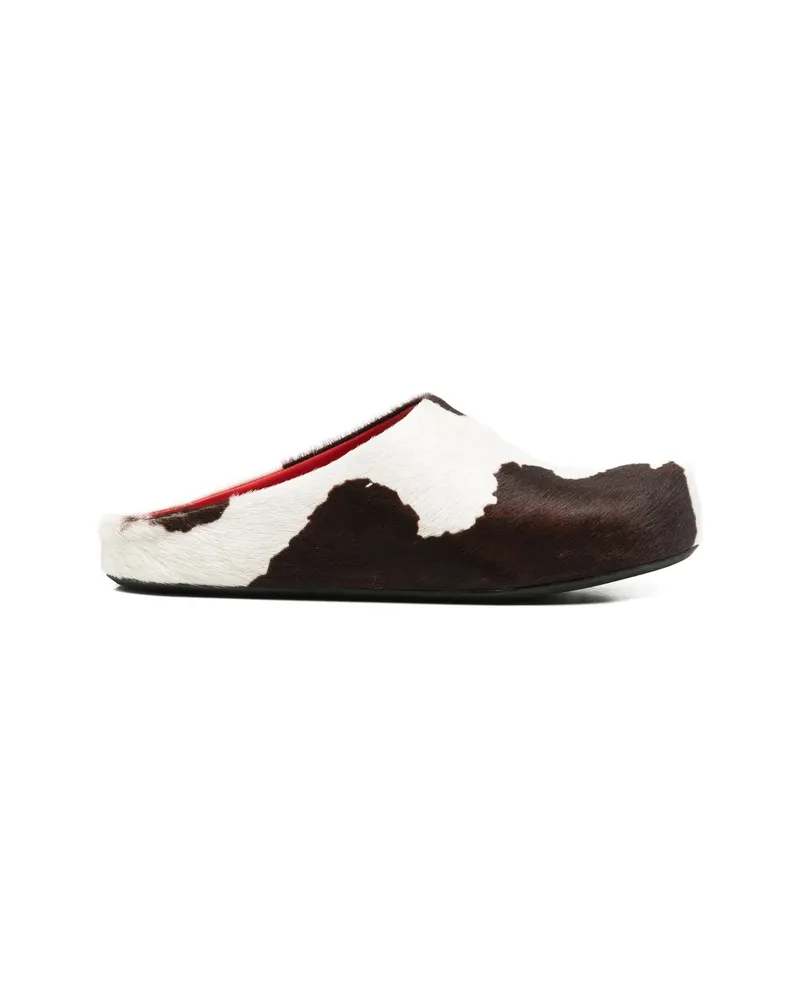 Marni Cow-print Mules Brown