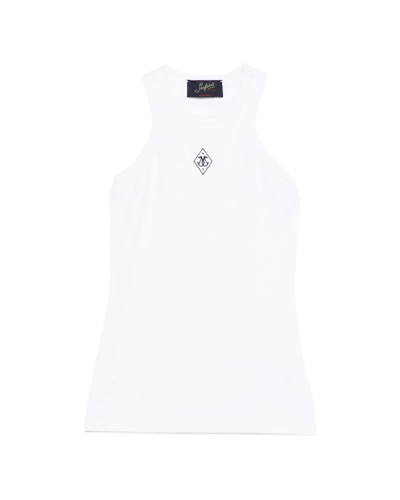 Seafarer Logo Print Top White