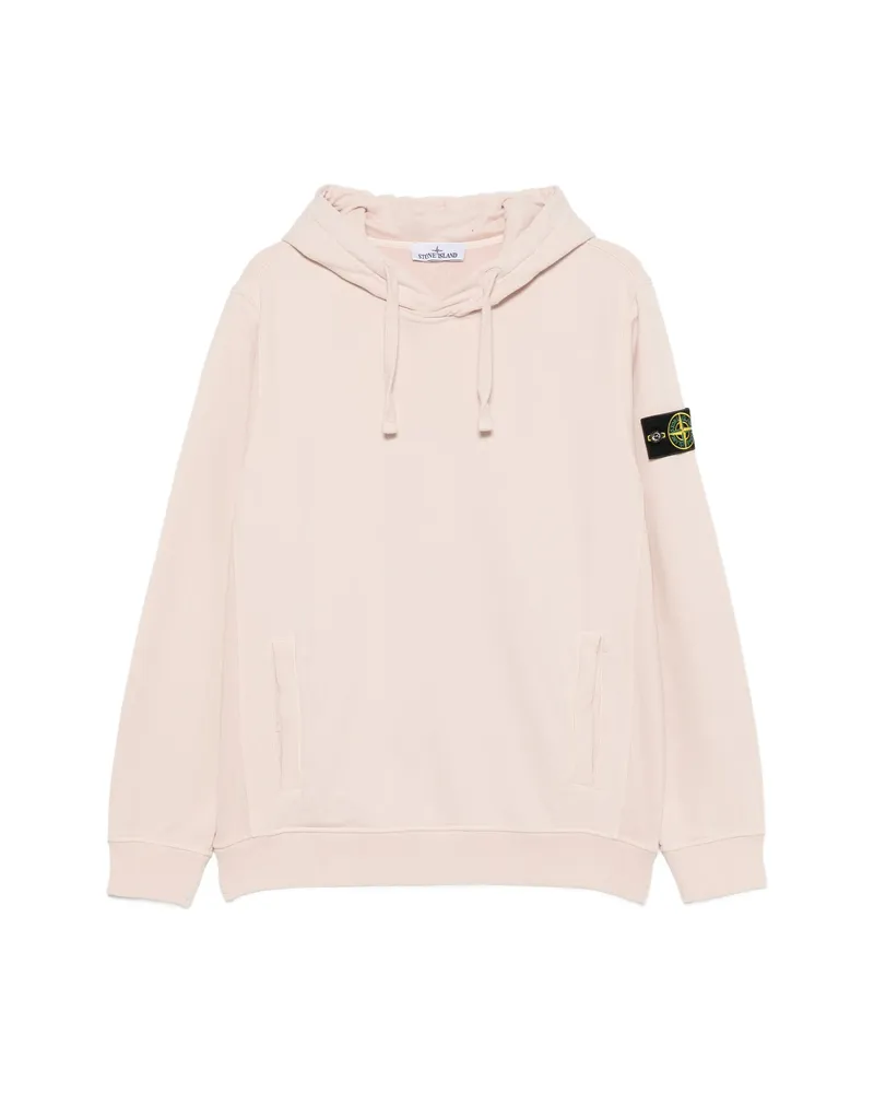 Stone Island Compass-patch Drawstring Hoodie Pink