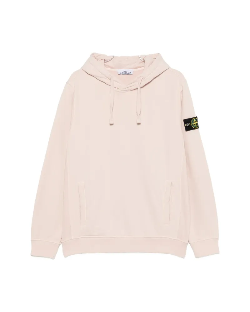 Stone Island Compass-patch Drawstring Hoodie Pink