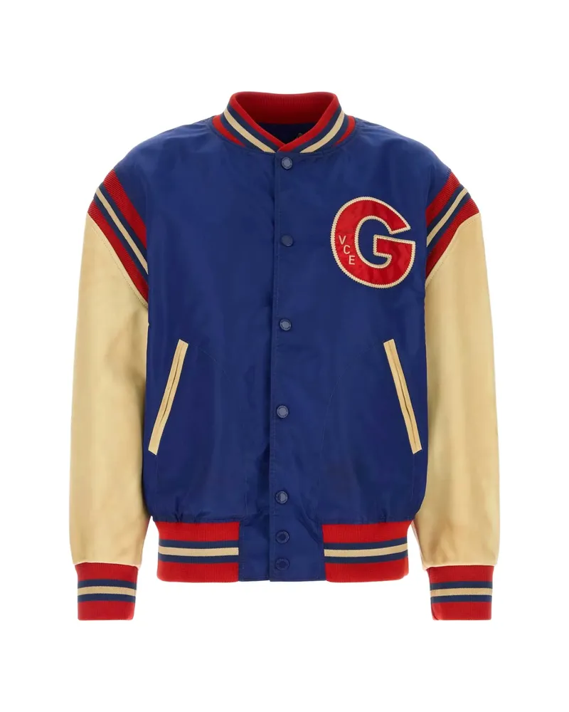 Golden Goose Logo-patch Bomber Jacket Blue