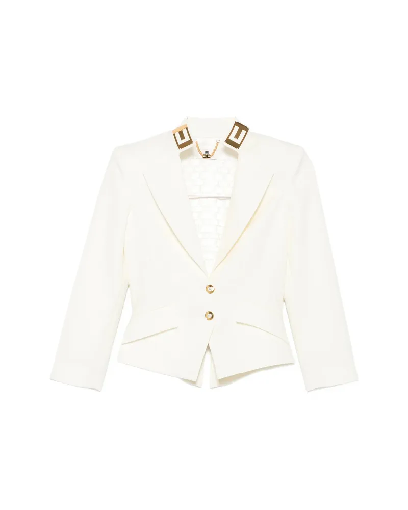 Elisabetta Franchi Logo-plaque Peak-lapels Jacket White