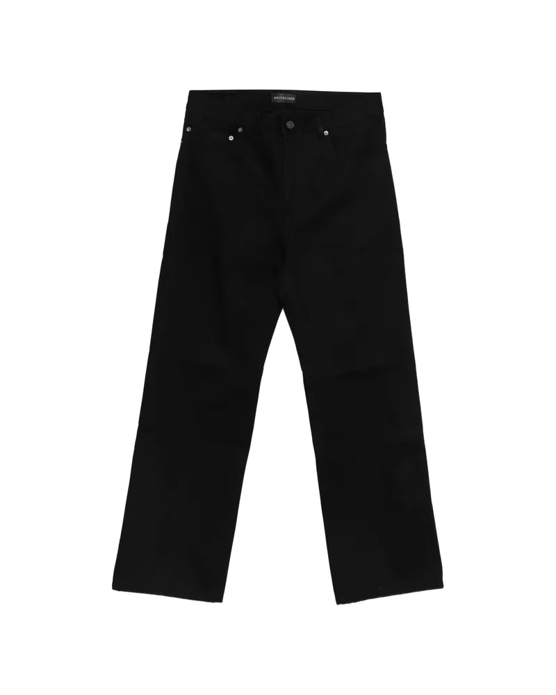 Balenciaga Buttoned Straight-leg Jeans Black