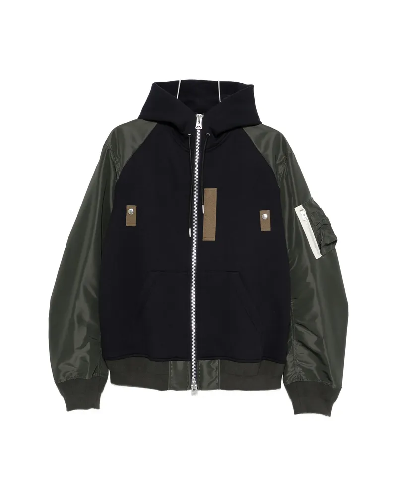 Sacai Panelled Zip-fastening Jacket Green