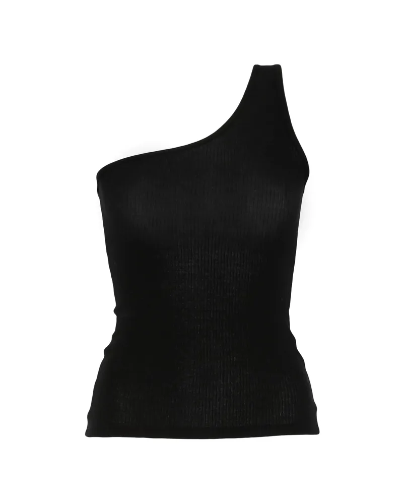 Baserange One-shoulder Ribbed Top Black