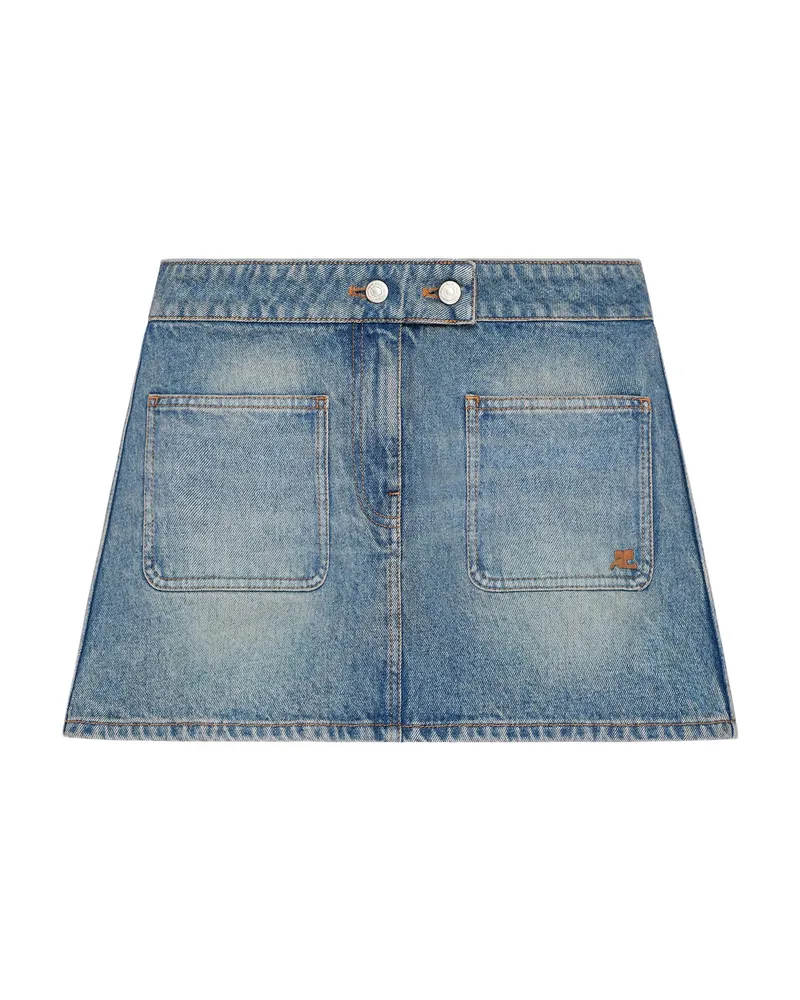 Courrèges Signature Denim Mini Skirt Blue