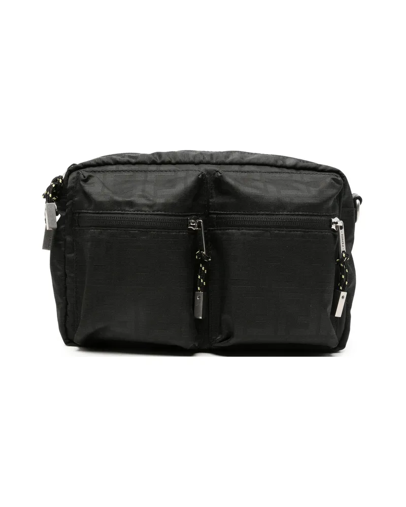Fendi FF Logo-jacquard Shoulder Bag Black