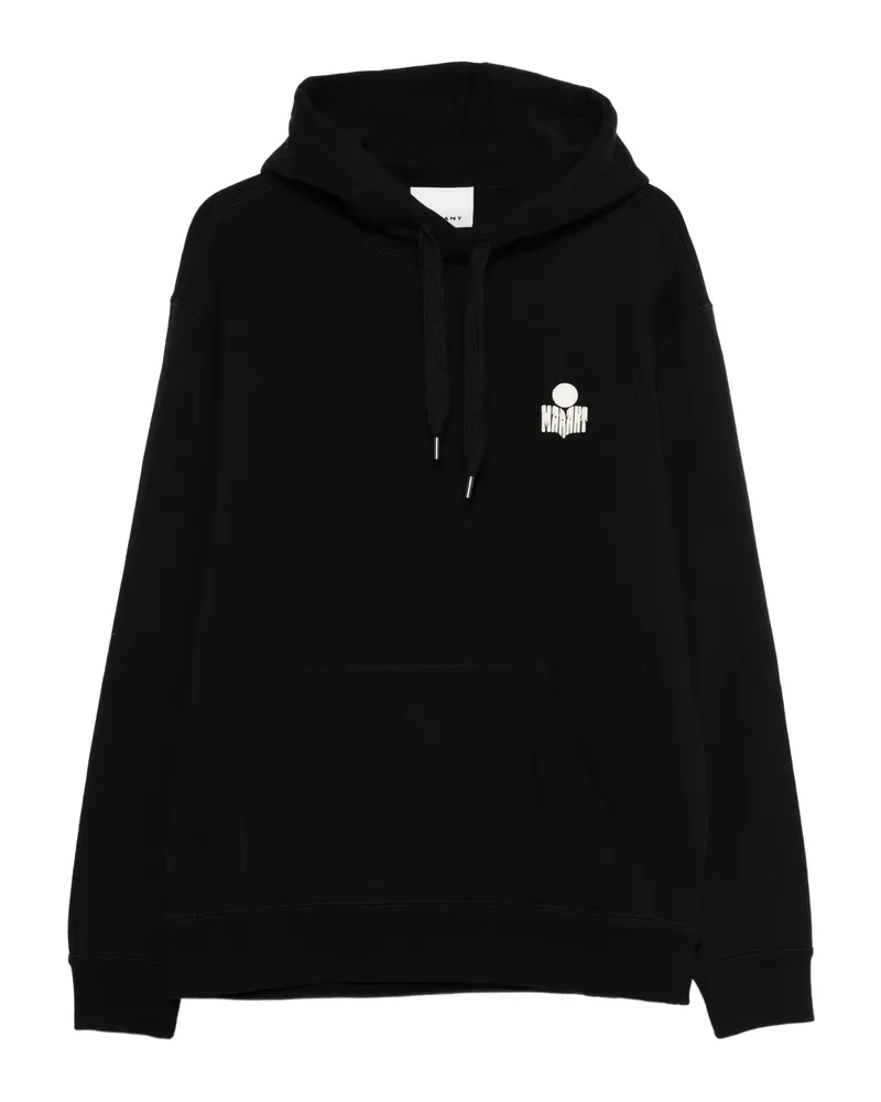Isabel Marant Matte Logo-embroidered Hoodie Black