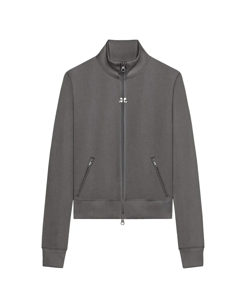 Courrèges Zip Logo Sweatshirt Grey